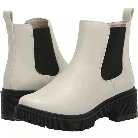 Amazon Essentials Women’s Combat Chelsea Boots, Black/Off White, Size 10 - Picture 2 of 16